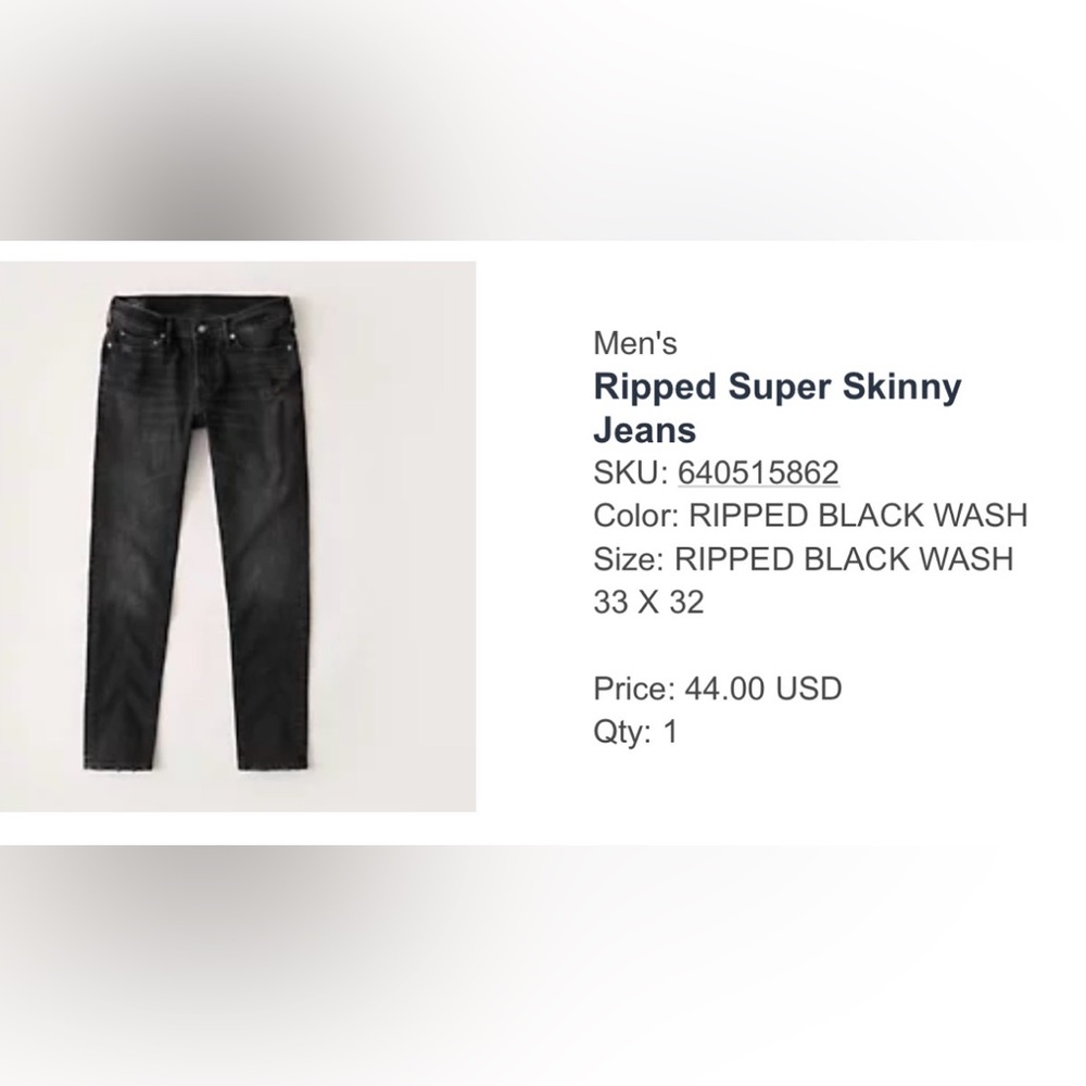 Abercrombie & Fitch Black Skinny Jeans